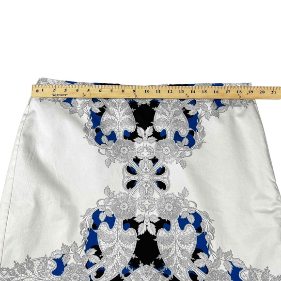 Worthington Womens Blue White Floral Patterned A-line Skirt Size 16W - Picture 7 of 9